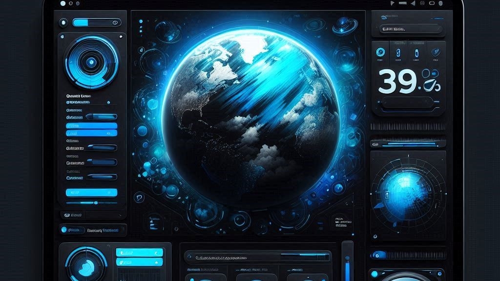 Image of a Futuristic Graphic Designing UI